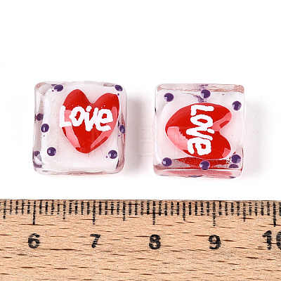 Handmade Spray Painted Lampwork Beads LAMP-N035-02H-1