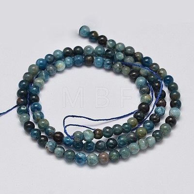 Round Natural Apatite Beads Strands G-K068-02-4mm-1