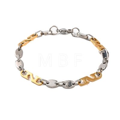 304 Stainless Steel Link Chain Bracelets BJEW-B078-121GP-1