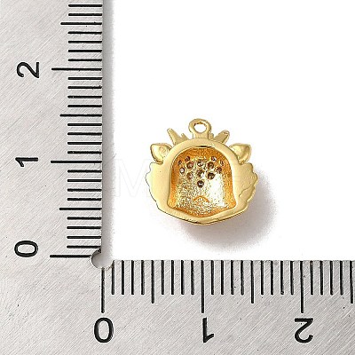 Brass Micro Pave Cubic Zirconia Pendants KK-B079-13G-1