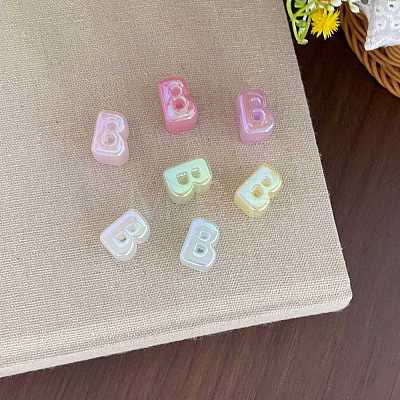 UV Plating Acrylic Alphabet Beads OACR-N163-42B-1