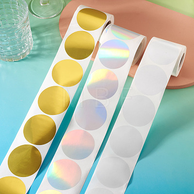3 Rolls 3 Styles Vinyl Plastic Printable Holographic Stickers OFST-TA0001-10C-1