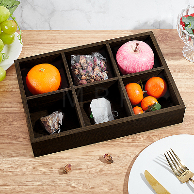6 Grids MDF Desktop Jewelry Storage Trays ODIS-WH0099-210-1