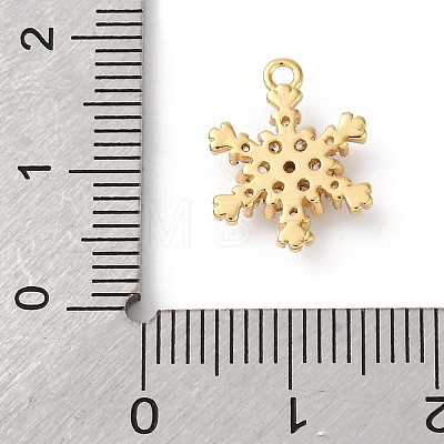 Brass Pave Clear Cubic Zirconia Charms KK-V016-03G-1