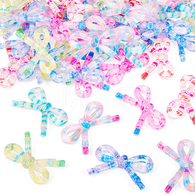 60Pcs 6 Colors Acrylic Bowknot Cabochons MACR-TA0002-89-1