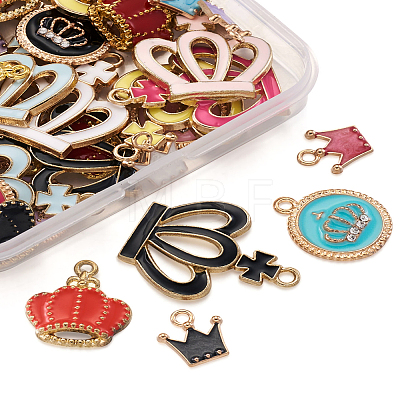 48Pcs 24 Colors Alloy Enamel Charms ENAM-TA0001-23-1