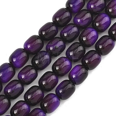 Dyed Imitation Tiger Eye Glass Beads Strands X-GLAA-H040-02B-1