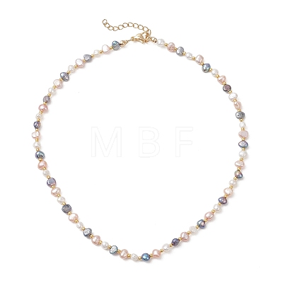 Natural Baroque Keshi Pearl Two Sides Polished Beaded Necklaces for Women NJEW-JN05824-1