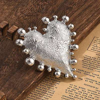 Heart Alloy Open Cuff Rings RJEW-A057-01P-1