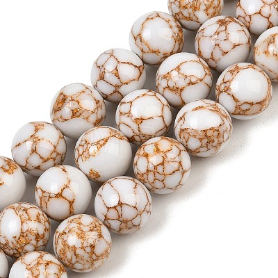 Synthetic Gold Line Turquoise Graduated Beads Strands GG-CBA2AE1-A03-A-1