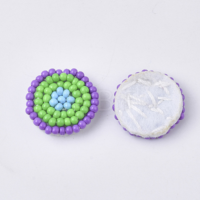 Glass Seed Beads Cabochons FIND-S321-03F-1