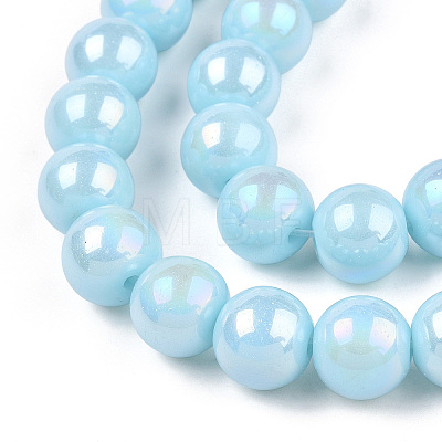 Electroplate Opaque Glass Beads Strands GLAA-T032-P6mm-AB10-1