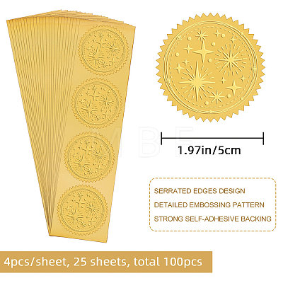 Self Adhesive Gold Foil Embossed Stickers DIY-WH0211-142-1