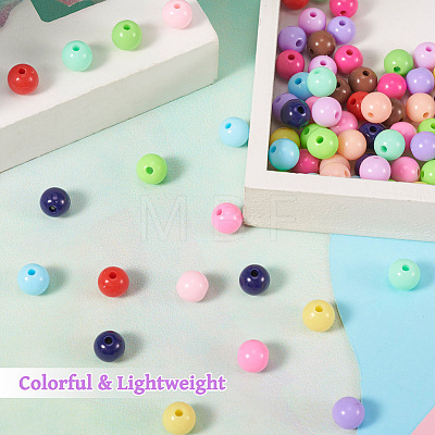 300Pcs 15 Colors Opaque Acrylic Beads SACR-TA0001-13-1