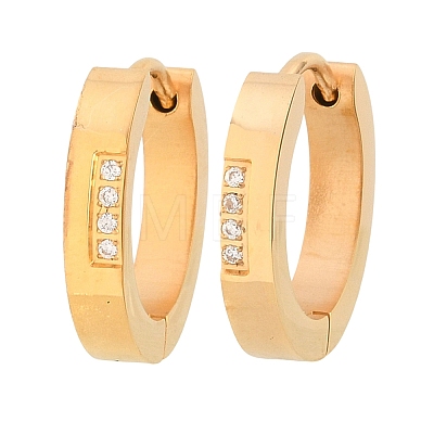 304 Stainless Steel Clear Cubic Zirconia Hoop Earrings EJEW-L307-12G-01-1