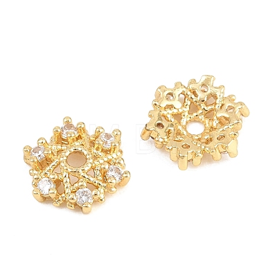 Christmas Brass Clear Cubic Zirconia Beads LS-KK-B186-12G-1