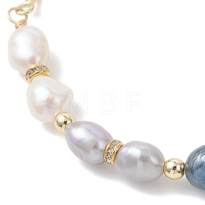 Natural Cultured Freshwater Pearl Beads Slider Bracelets BJEW-JB13409-1