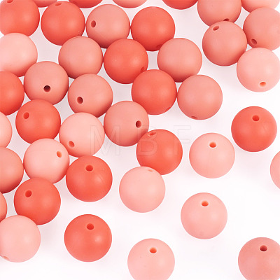 45Pcs 3 Colors Round Silicone Focal Beads SIL-TAD0001-01H-1