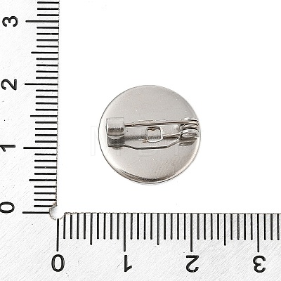 304 Stainless Steel Brooch Cabochon Settings STAS-E547-08B-P-1