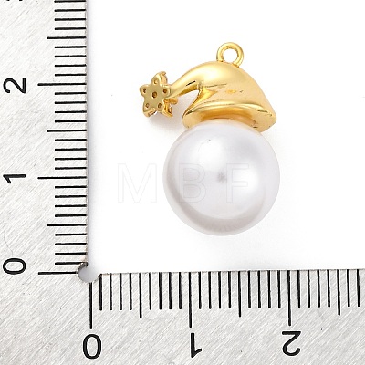 Rack Plating Brass with Cubic Zirconia Pendants and ABS Imitation Pearls Pendants KK-Q010-09G-1