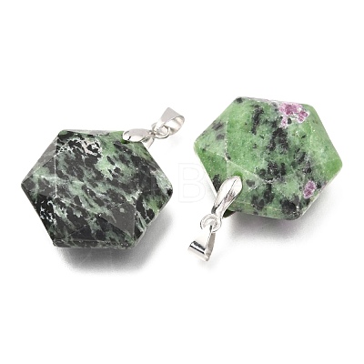 Faceted Natural Ruby in Zoisite Pendants G-F340-03K-1