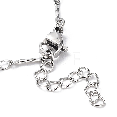 304 Stainless Steel Textured Bar Link Chain Bracelets BJEW-K226-05P-1