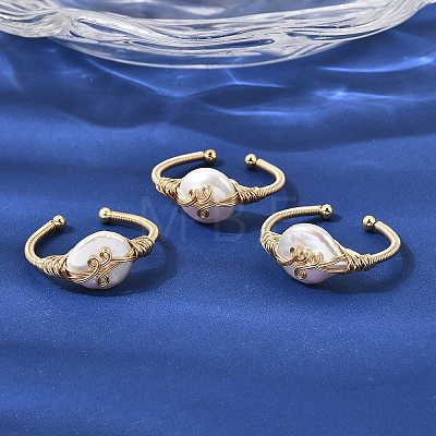 Brass Cuff Open Rings RJEW-D344-03G-1