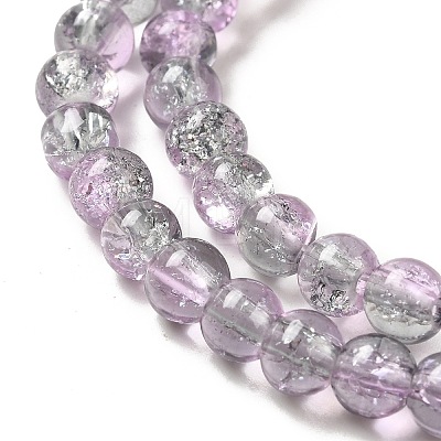 Spray Painted Crackle Glass Beads Strands X-CCG-Q002-6mm-02-1