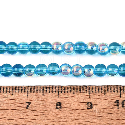 Electroplate Transparent Glass Beads Strands EGLA-Q132-4MM-A04-1