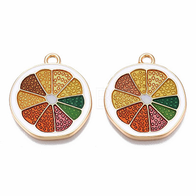 Rack Plating Alloy Enamel Pendants PALLOY-N172-055-1
