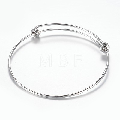 Tarnish Resistant Adjustable 304 Stainless Steel Expandable Bangle Making BJEW-H510-01P-1