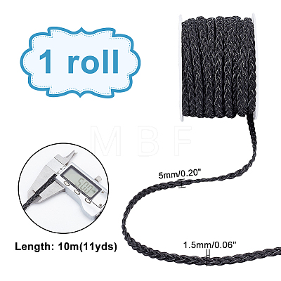   10m 3-Ply PU Leather Braided Cord LC-PH0001-07B-1
