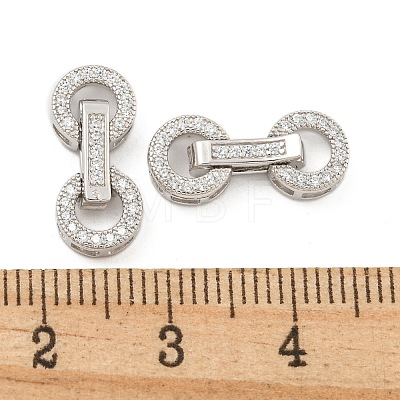 925 Sterling Silver Micro Pave Clear Cubic Zirconia Fold Over Clasps STER-U001-20P-1