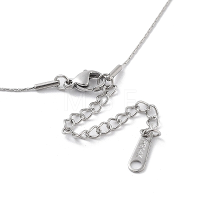 Non-Tarnish Shell Square Pendant Necklaces LS-NJEW-P296-01P-1