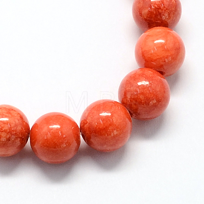 Natural Dyed Yellow Jade Gemstone Bead Strands G-R271-8mm-Y20-1