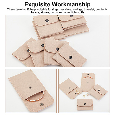 AHADERMAKER 12Pcs 4 Styles Portable Felt Card Cover Bag ABAG-GA0001-21D-1