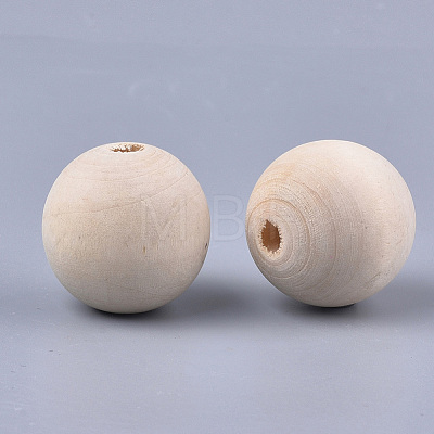 Natural Wooden Beads WOOD-S055-03-1