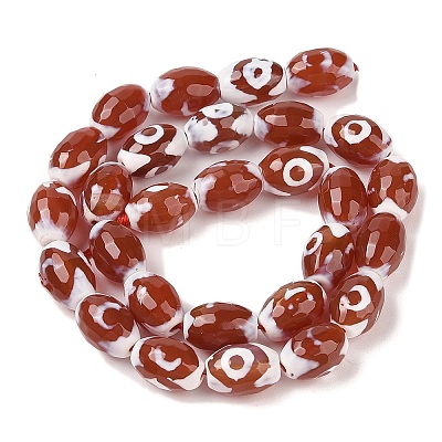 Natural Tibetan dZi Agate Beads Strands G-Q194-B02-01-1