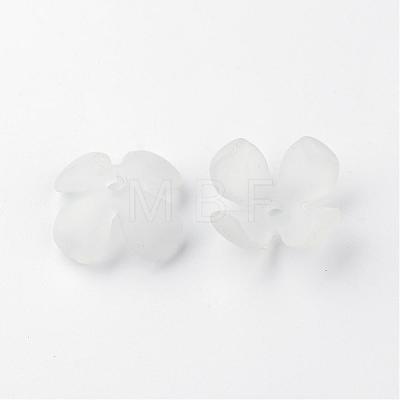 4-Petal Transparent Acrylic Bead Caps FACR-Q010-01L-1