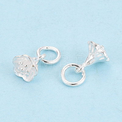 925 Sterling Silver Flower Charms STER-T009-11S-1