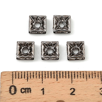Brass Rhinestone Spacer Beads RB-A013-6x6-01B-NF-1