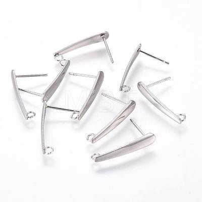 Non-Tarnish 304 Stainless Steel Ear Stud Components STAS-F222-036-1