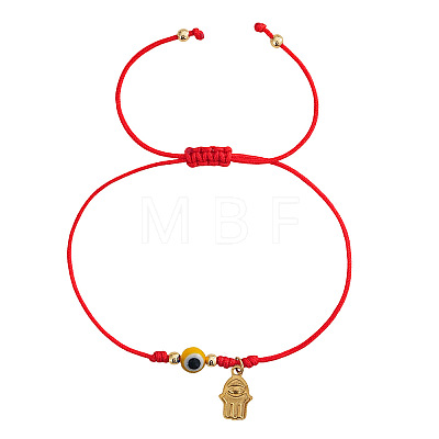 Glass Evil Eye Beaded Braided Bracelets ID6668-6-1