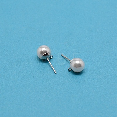 304 Stainless Steel Stud Earring Findings STAS-WH0029-02C-02-1