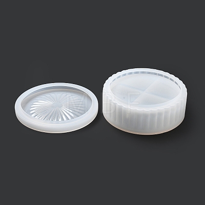 Flat Round DIY Silicone Multi-Layer Storage Box Molds DIY-G079-24-1