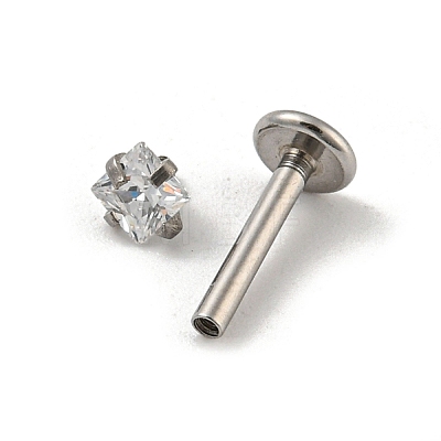 304 Stainless Steel Threaded Flatback Earrings EJEW-NH0001-01D-02-1