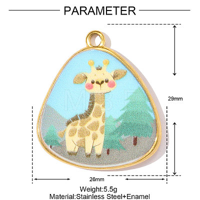 Printed 304 Stainless Steel Pendants STAS-OY002-16G-01-1
