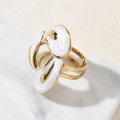 304 Stainless Steel Cuff Open Rings for Women RJEW-F207-02G-01-1