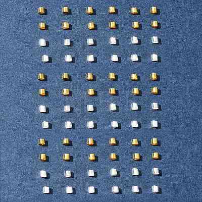 1200Pcs 2 Colors Brass Crimp Beads KK-FS0001-37-1