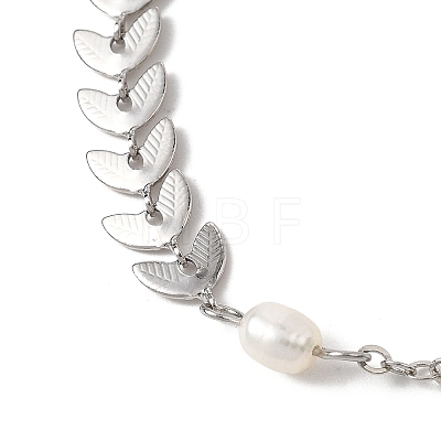 Natural Cultured Freshwater Pearl Beads Link Bracelets BJEW-JB12857-02-1